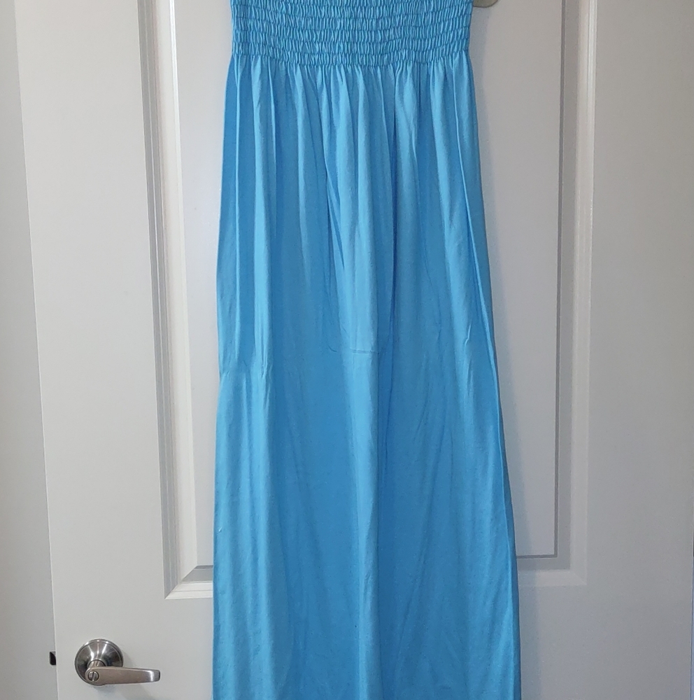 Teal Tube top Maxi Dress